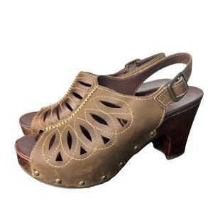 Dansko Womens Rowena Slingback Sandal Brown Leather Size EU 36